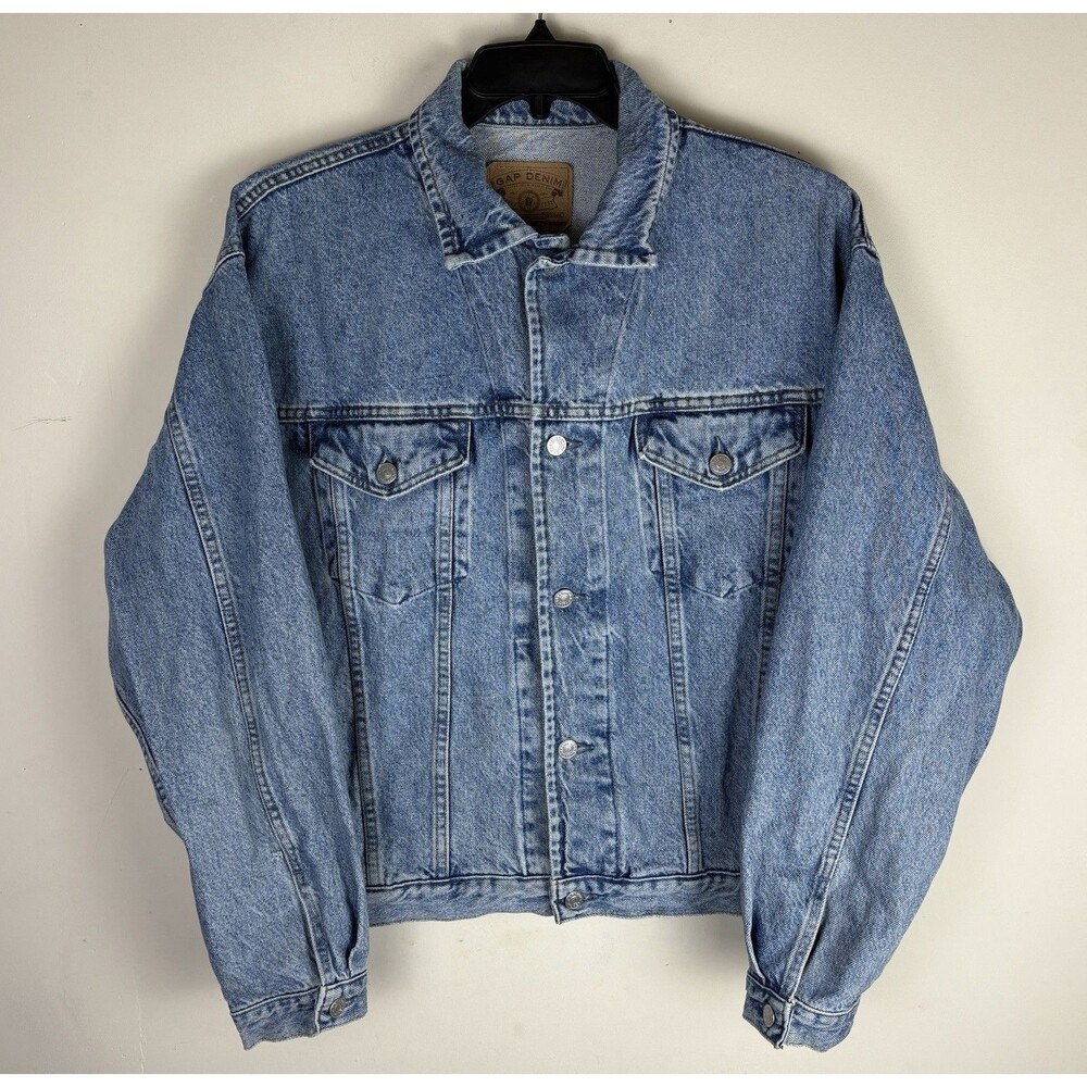 Vintage 90s Y2K Gap Denim / Jean Jacket / Size Medium / Mens / Button Up